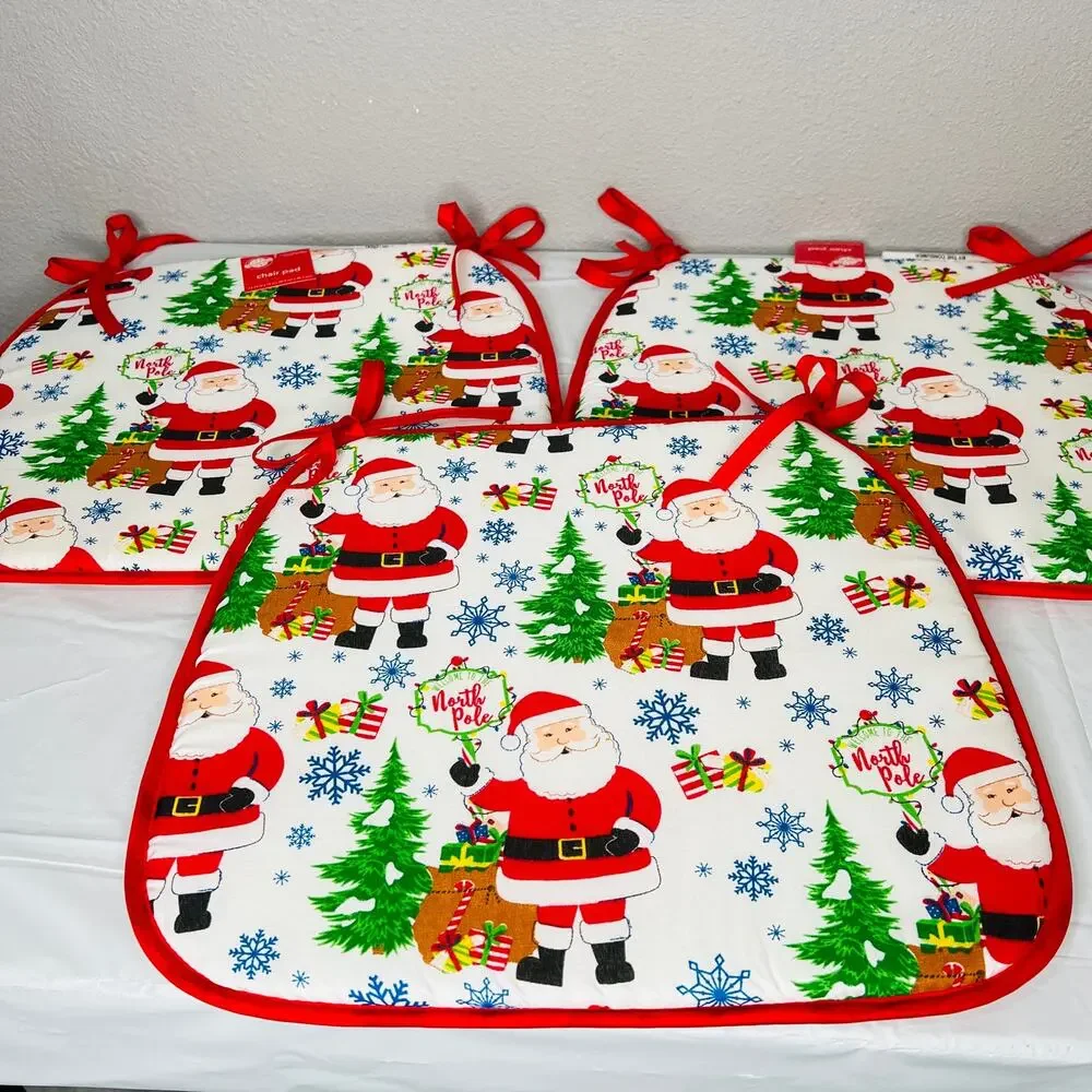 NWT Set of 3 Christmas Chair Cushion Pads